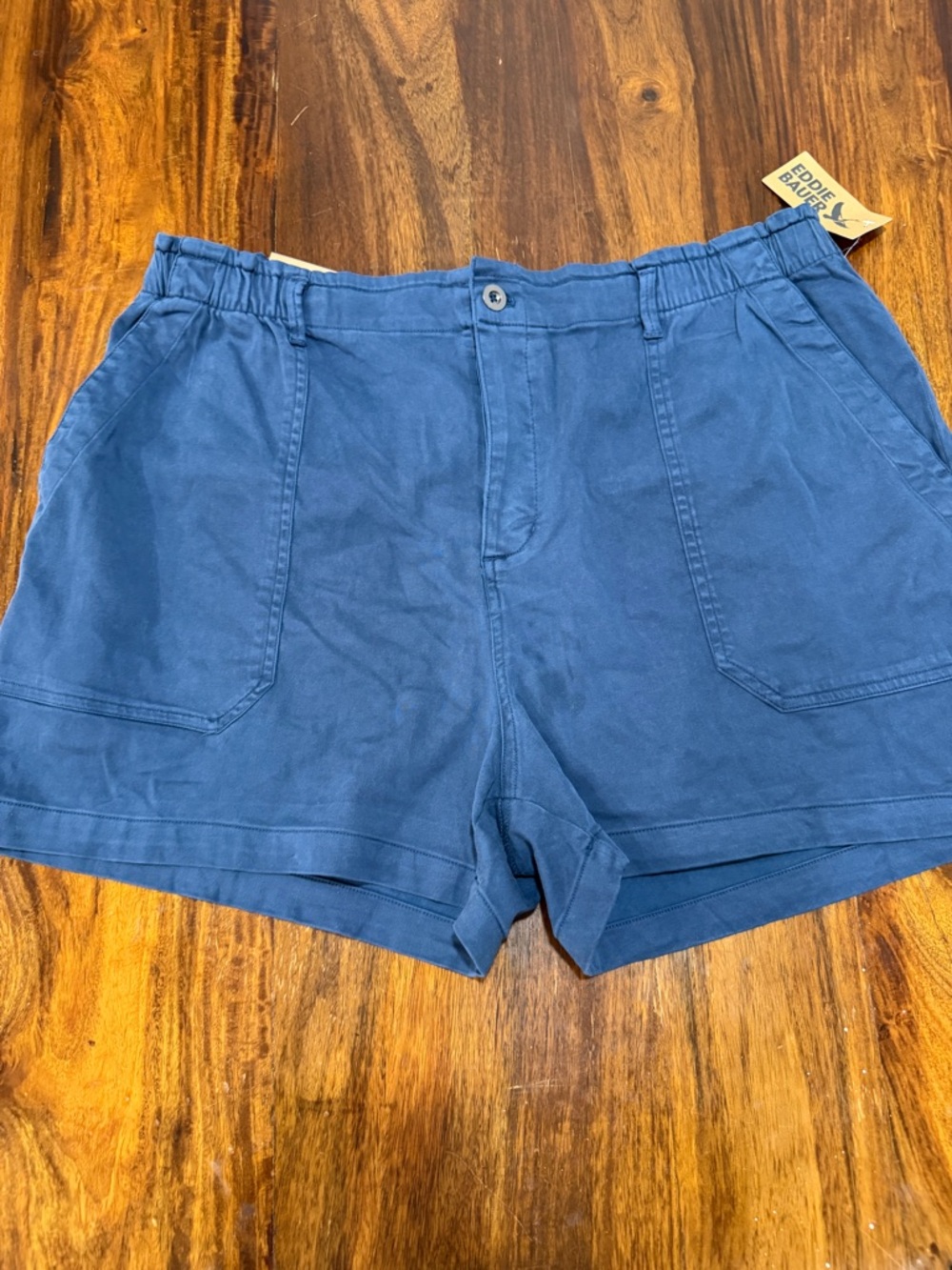 Eddie Bauer Navy Blue Casual Shorts with Front Buttons